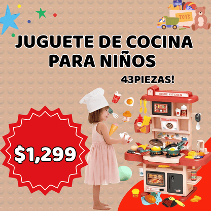JUGUETE COCINA PARA NIÑOS 43 PIEZAS