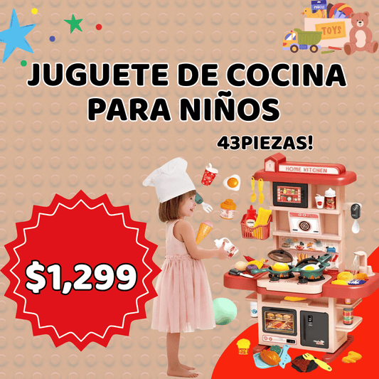 JUGUETE COCINA PARA NIÑOS 43 PIEZAS