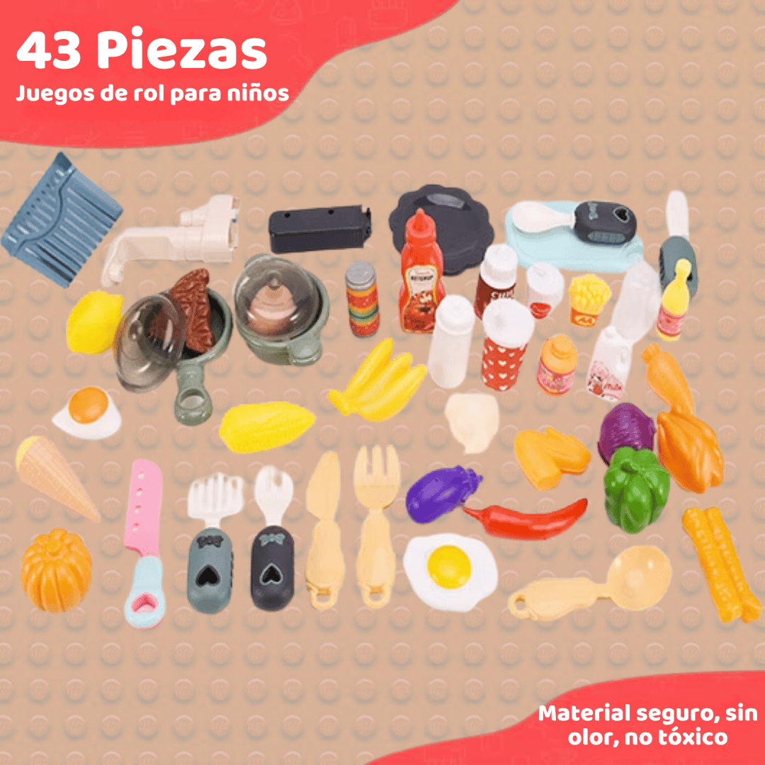 JUGUETE COCINA PARA NIÑOS 43 PIEZAS