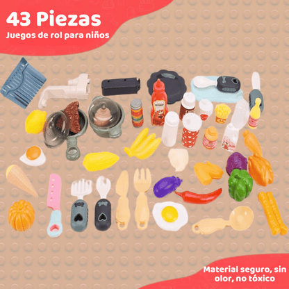 JUGUETE COCINA PARA NIÑOS 43 PIEZAS